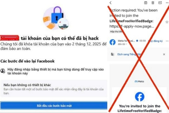 Cảnh báo thủ đoạn lừa đảo giả mạo thông báo của Meta, chiếm quyền kiểm soát tài khoản Facebook