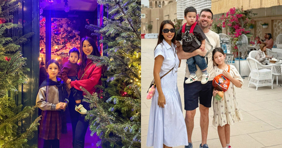 Hai con lai Tây nhà siêu mẫu Hà Anh tận hưởng Giáng sinh ở quê nội