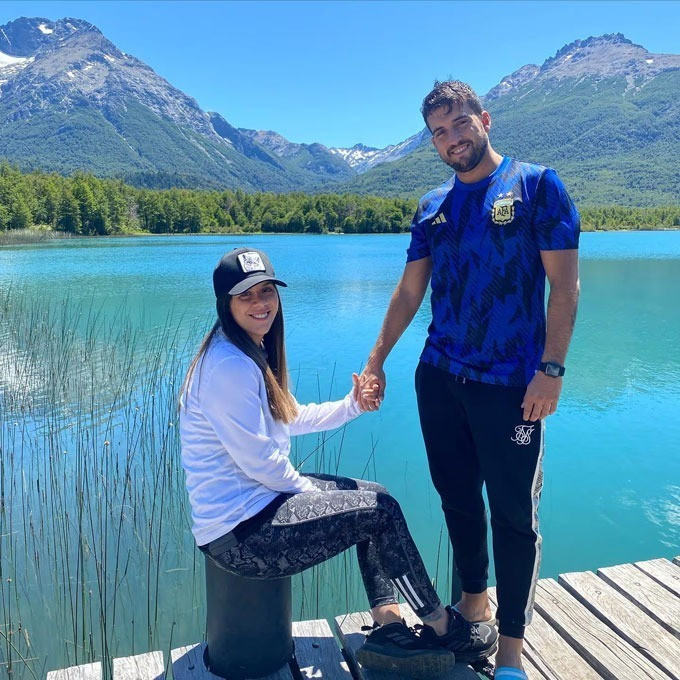 Maria Sol Messi và bạn trai.