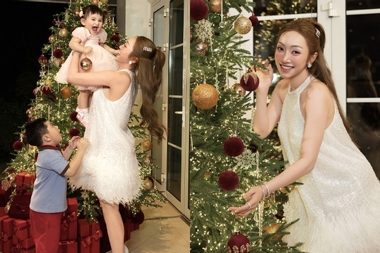 Biệt thự nhà Chi Bảo lộng lẫy đón Noel, không gian bên trong choáng ngợp