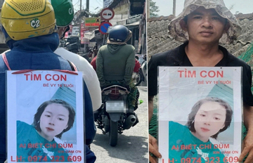 Con gái 16 tuổi mất tích, ông bố Quảng Ngãi đeo bảng đi tìm khắp nơi