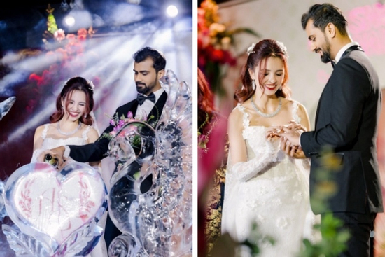 Con gái Hoa hậu Diệu Hoa xinh đẹp trong lễ cưới truyền thống Việt Nam và Ấn Độ