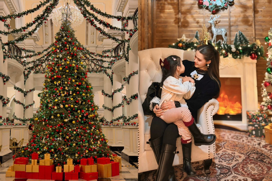 Hai con của Phanh Lee gây chú ý trong bộ ảnh Giáng sinh cùng mẹ