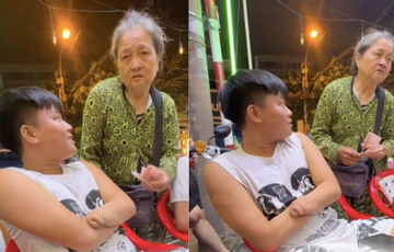 Xúc động thanh niên khuyết tật từ chối nhận tiền của cụ bà bán vé số