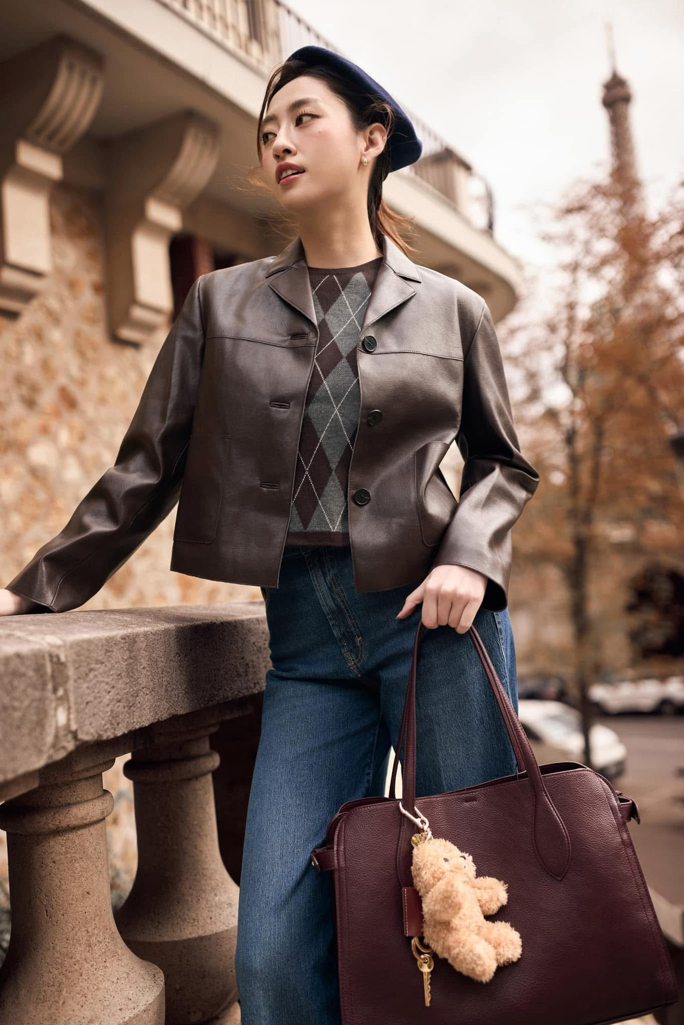 Xuống phố mùa đông với áo da đẹp như Tăng Thanh Hà, Hoa hậu Trần Tiểu Vy, Lương Thuỳ Linh - Ảnh 6.