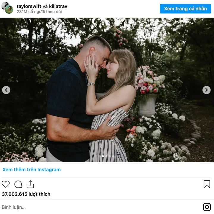 Taylor Swift và Travis Kelce đã đính hôn.