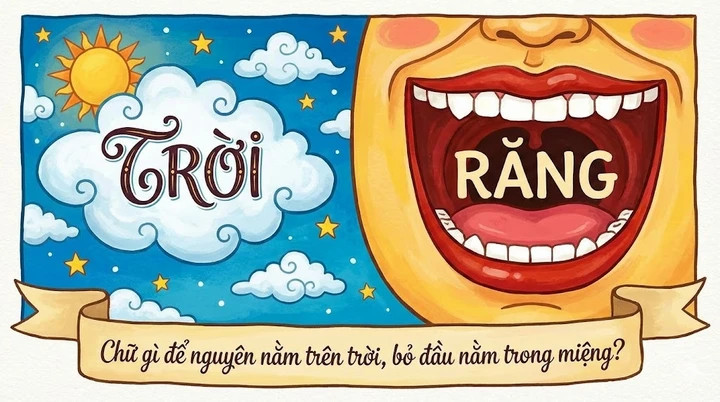 Chữ gì biến hóa khôn lường, vừa ở tít trên cao, lại vừa nằm ngay trong miệng? (Ảnh minh họa)