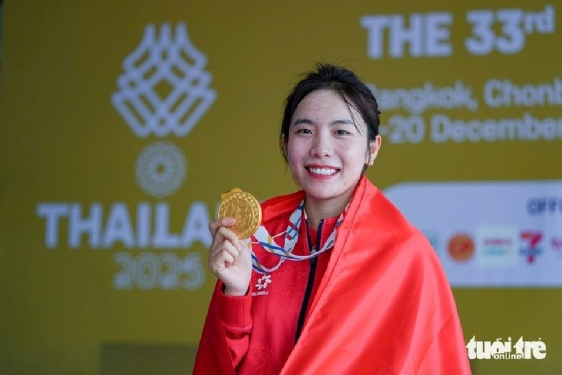 Xạ thủ Mộng Tuyền trúng tuyển thẳng tại Đại học Hoa Sen. Ảnh: Báo Tuổi trẻ.