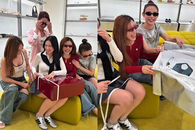 Hội phú bà Huyền Baby Diệp Lâm Anh tặng Khổng Tú Quỳnh quà sinh nhật khủng