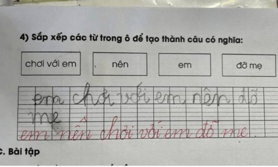 Bài tập Tiếng Việt lớp 1 khiến phụ huynh đọc xong mà ngỡ trình của mình không bằng học sinh tiểu học