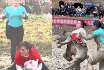 Người phụ nữ nổi tiếng nhờ biệt tài bắt lợn 'bách phát bách trúng' tại Trung Quốc