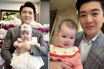 Ngoại hình 'siêu yêu' của cháu nội thứ 4 nhà bầu Hiển, dàn sao 'xin vía' vì đẹp như con lai