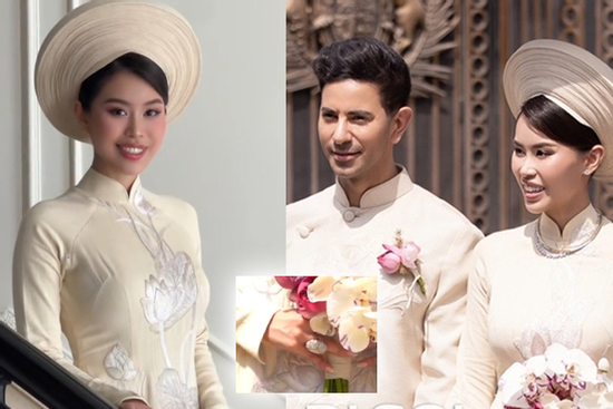 Cận cảnh bộ kim cương khủng của cô dâu Tiên Nguyễn đeo trong hôn lễ