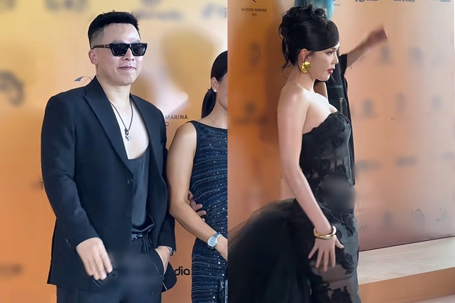 Vũ Khắc Tiệp  Ngọc Trinh ngó lơ tại sự kiện