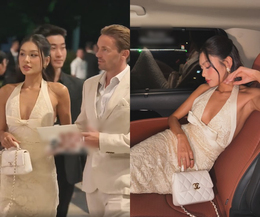 Lương Thùy Linh xách túi Lady Dior mini