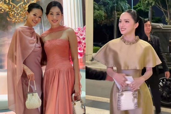 Đặng Thu Thảo - Hương Giang 'đụng hàng' túi xách gần 1 tỷ đồng tại đám cưới Tiên Nguyễn