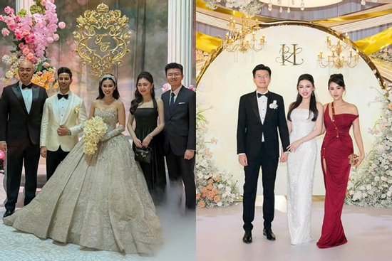 Vợ chồng tiểu thư gia tộc nghìn tỷ dát hàng hiệu dự đám cưới Tiên Nguyễn