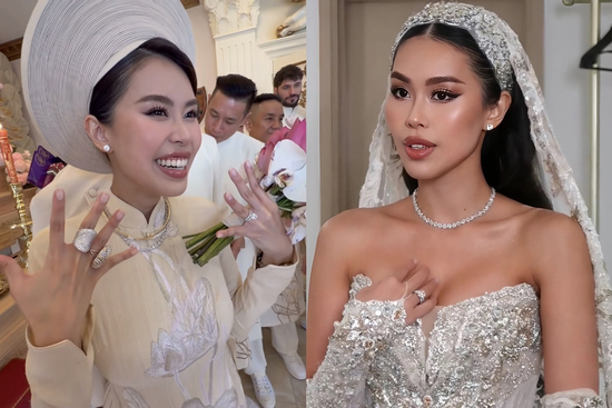 'Bóc' loạt trang sức bạc tỉ trị giá bằng cả gia tài Tiên Nguyễn đeo trong siêu đám cưới