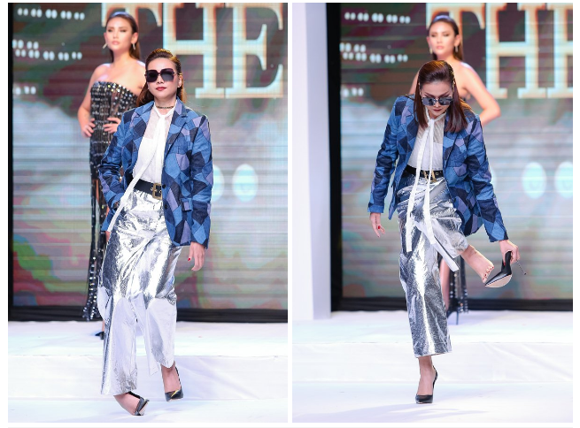 Mỹ nhân Vbiz ngã dúi dụi nơi đông người vì giày cà kheo phản ứng chồng ca sĩ gây chú ý