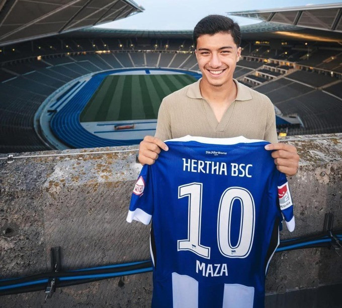Ibrahim Maza được giữ áo số 10 của Hertha Berlin. Ảnh: Ibrahim Maza Instagram.