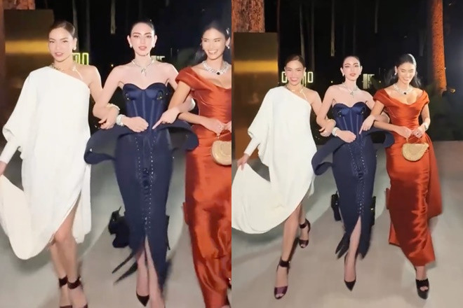 Hà Hồ bị soi có hành động kém chuyên nghiệp khi đi cùng 2 mỹ nhân quốc tế