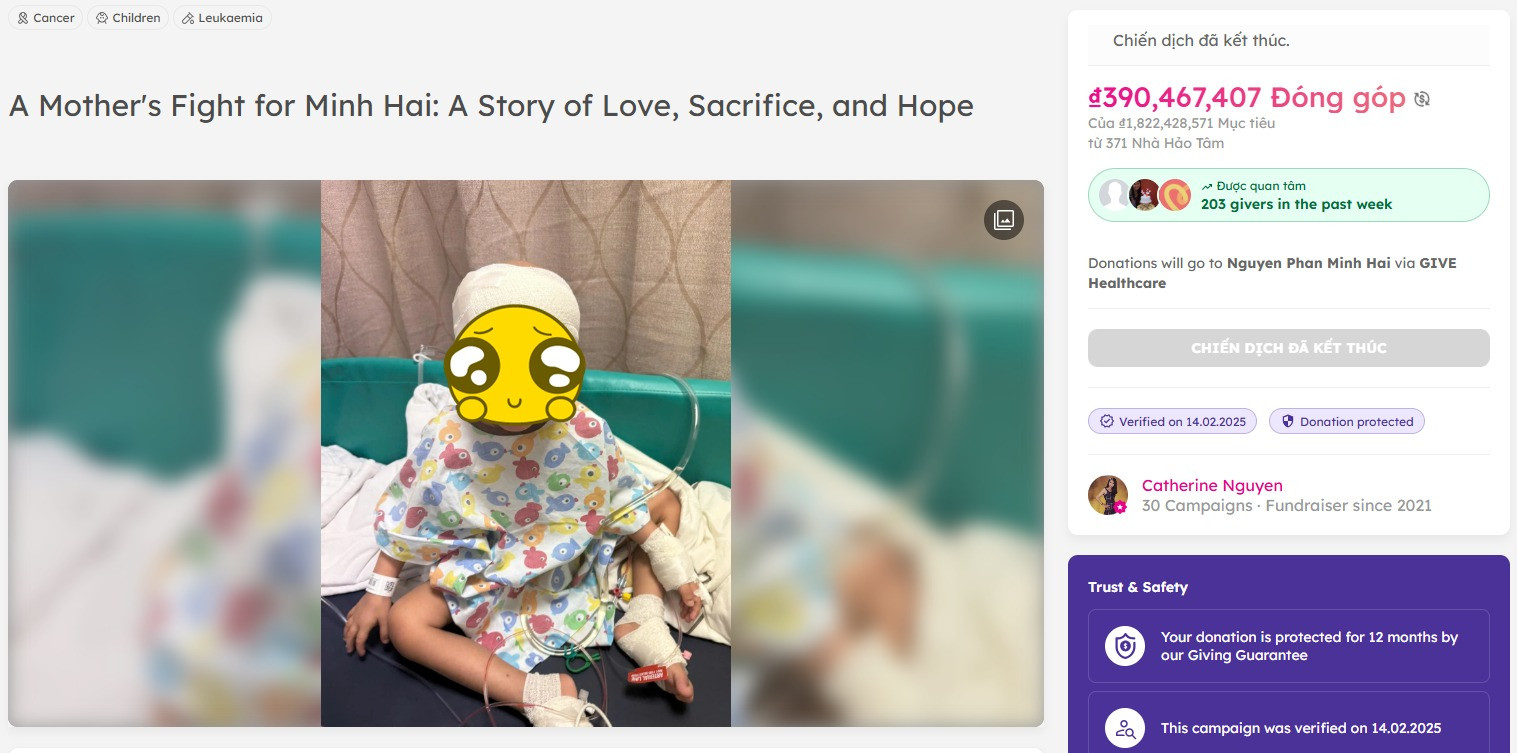 Lộ quỹ từ thiện khác ở Mỹ mẹ Bắp kêu gọi cho con trai ngã ngửa&nbsp;tiền nhận được