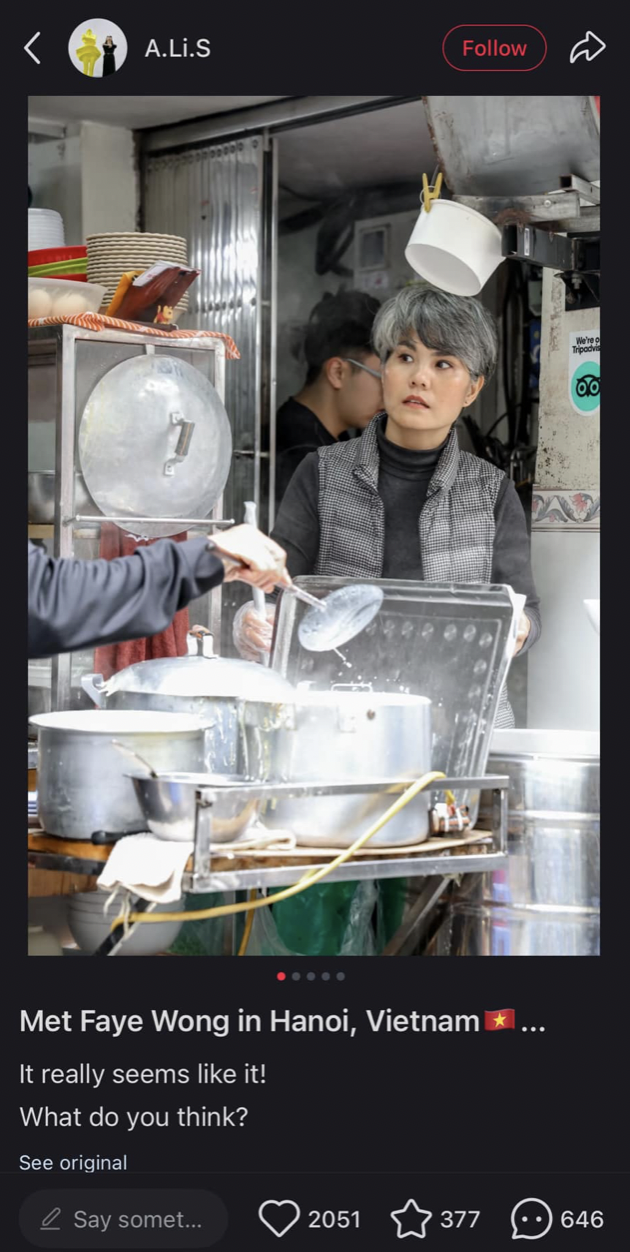 Chủ quán phở có ngoại hình giống ngôi sao Vương Phi, nổi tiếng bởi việc làm ý nghĩa ảnh 1