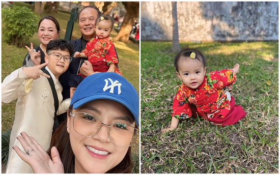 Con gái 'Thị Tằm' nhà Thu Quỳnh xinh xắn, đáng yêu khi du xuân