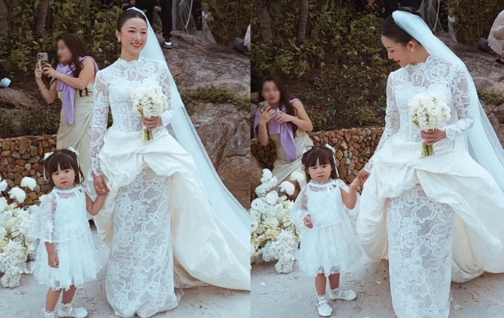 Bé Pam chiếm 'spotlight' trong đám cưới bố mẹ như thế nào? - Ảnh 3.