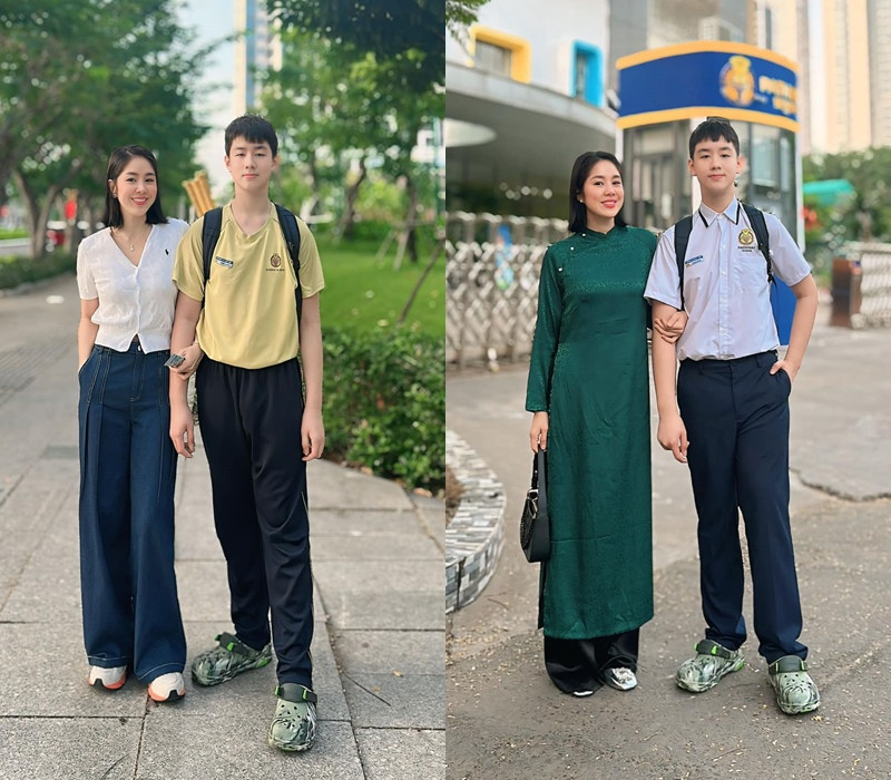 Hai con Lê Phương thừa hưởng nhiều nét đẹp từ mẹ