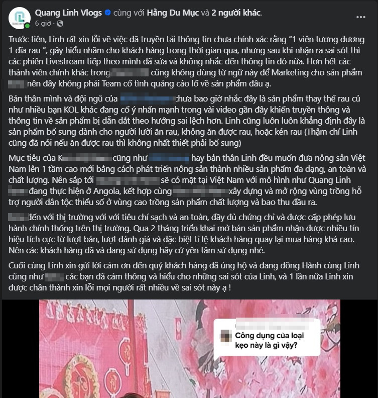 NÓNG Quang Linh Vlog tuyên bố nghỉ livestream bán hàng sẽ hoàn tiền các đơn hàng lỗi