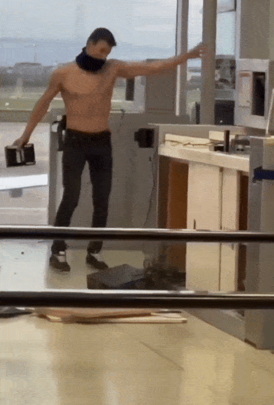 drunken rampage dublin airport 6.gif