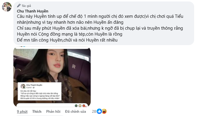 CĂNG Chu Thanh Huyền tung ghi âm có người muốn hãm hại mình hé lộ danh tính kẻ gian