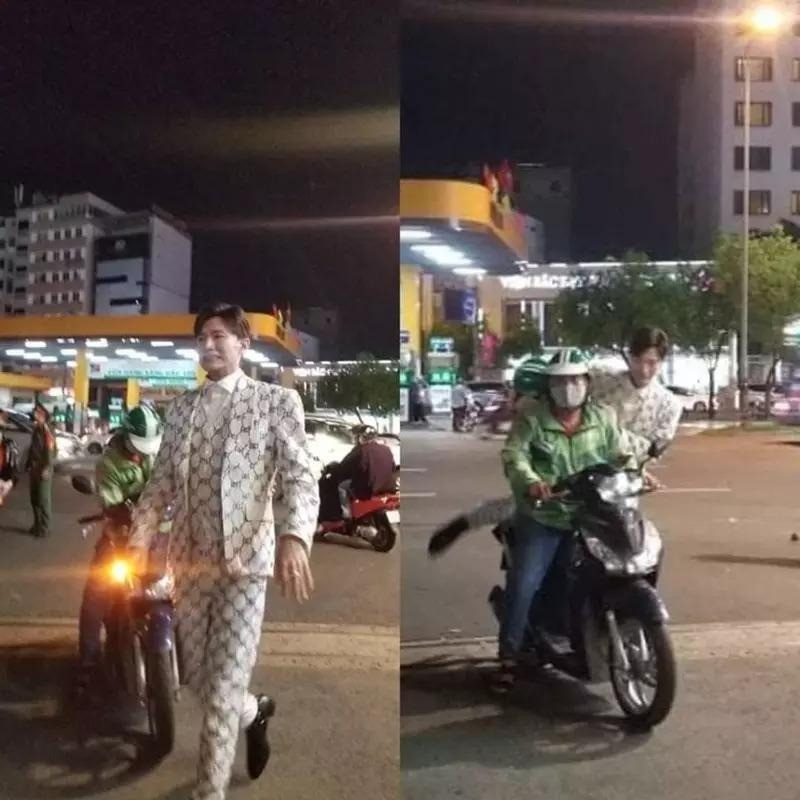 Ngã ngửa khoảnh khắc sao hạng A Trấn Thành Trường Giang đi xe ôm đến sự kiện