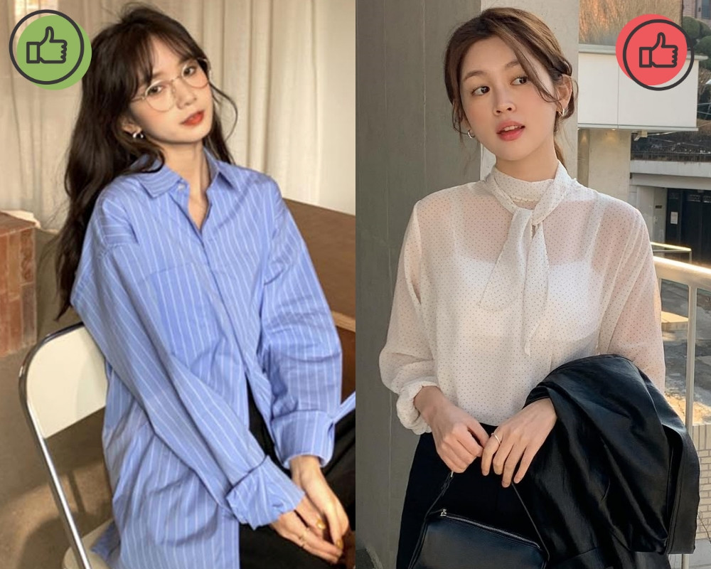 Nên diện sơ mi gì để gương mặt tròn trông thon gọn hơn?- Ảnh 3.