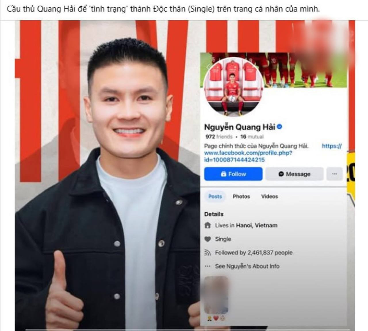 Sau loạt drama Chu Thanh Huyền Quang Hải để tình trạng độc thân trên MXH sự thật thế nào