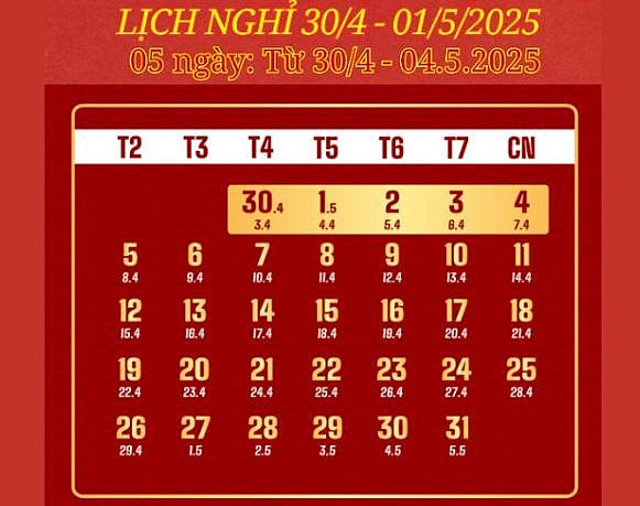 Tháng 4 tới, người lao động chuẩn bị đón các kỳ nghỉ lễ đến 8 ngày - Ảnh 2.