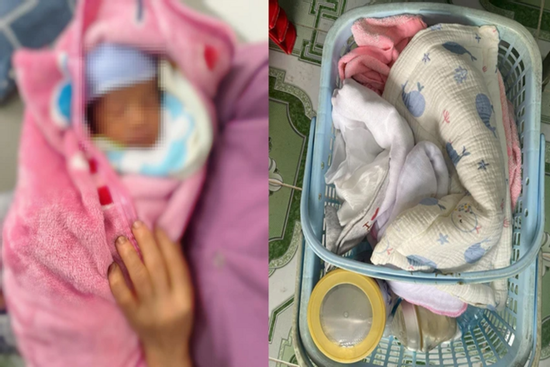 Bé trai sơ sinh bị bỏ rơi trước cửa nhà dân kèm theo tờ giấy viết tay