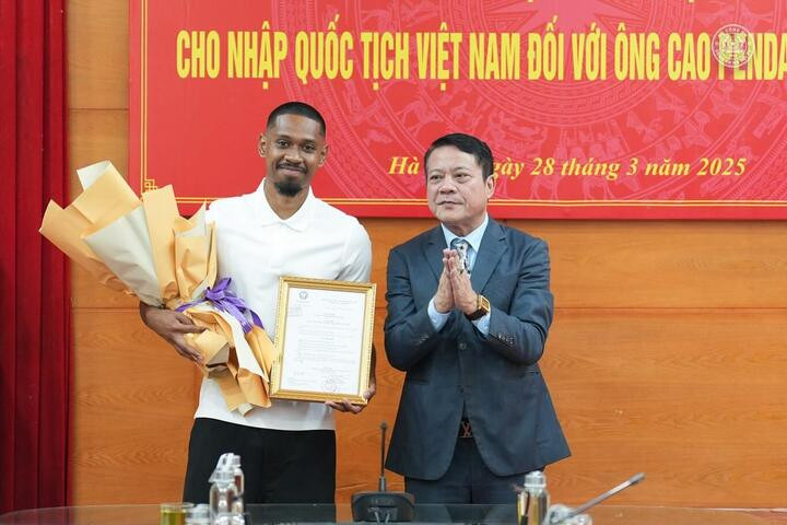 Cao Quang Vinh chính thức trở thành công dân Việt Nam.