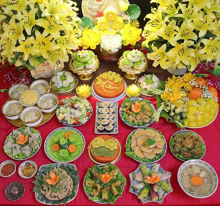 Gợi ý mâm cỗ chay đầy đủ cúng Tết Thanh minh. (Ảnh minh họa: Vũ Thu Hương)