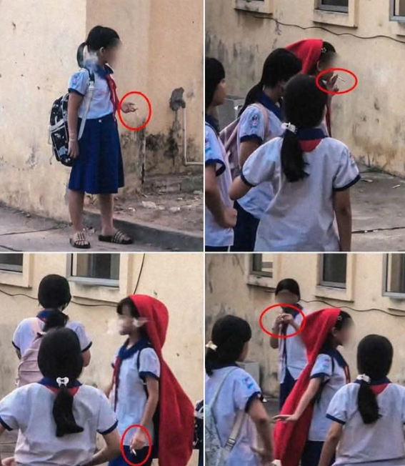 Sở GD-ĐT An Giang vào cuộc xác minh vụ nhóm nữ sinh tiểu học hút thuốc lá - Ảnh 1.