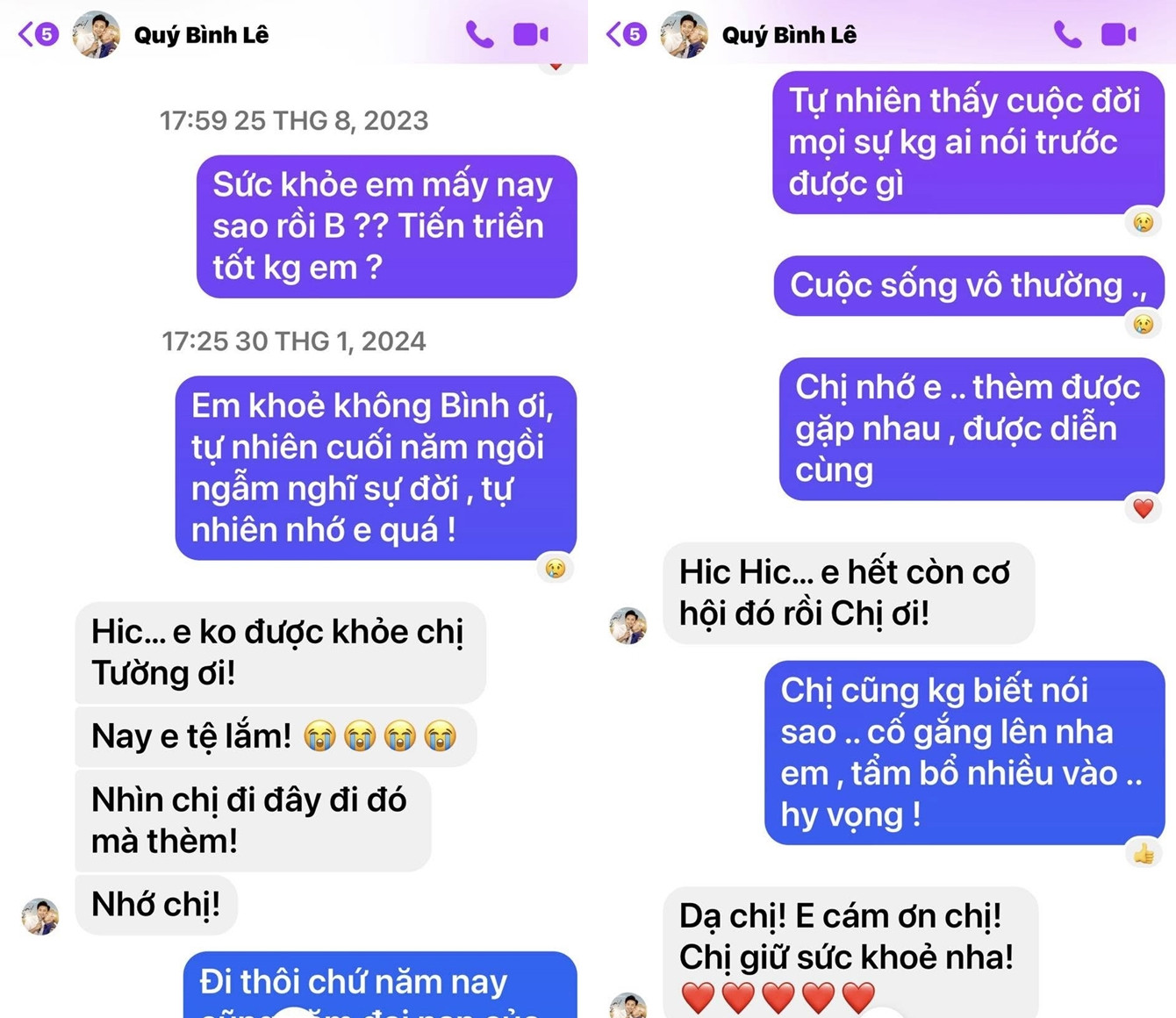 Cát Tường tiết lộ ảnh Quý Bình khi trị bệnh