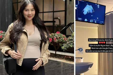 MC Mai Ngọc khoe 'diện mạo' con đầu lòng, niềm vui mẹ bầu khiến ai cũng vui lây