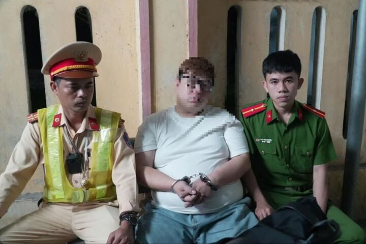 Nghi phạm bị bắt giữ tại Trạm CSGT trên quốc lộ 1A, tỉnh Quảng Ngãi.