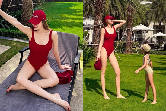 Con gái Hồ Ngọc Hà mặc bikini, tự tin đọ dáng 'chuẩn như siêu mẫu' với mẹ