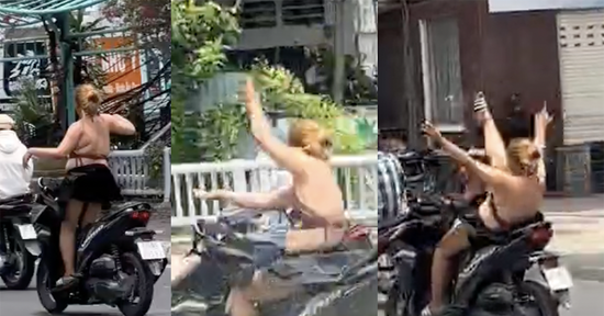 Cô gái mặc áo yếm lái xe như diễn xiếc có 'thoát' xử phạt nhờ giấy chứng nhận tâm thần?