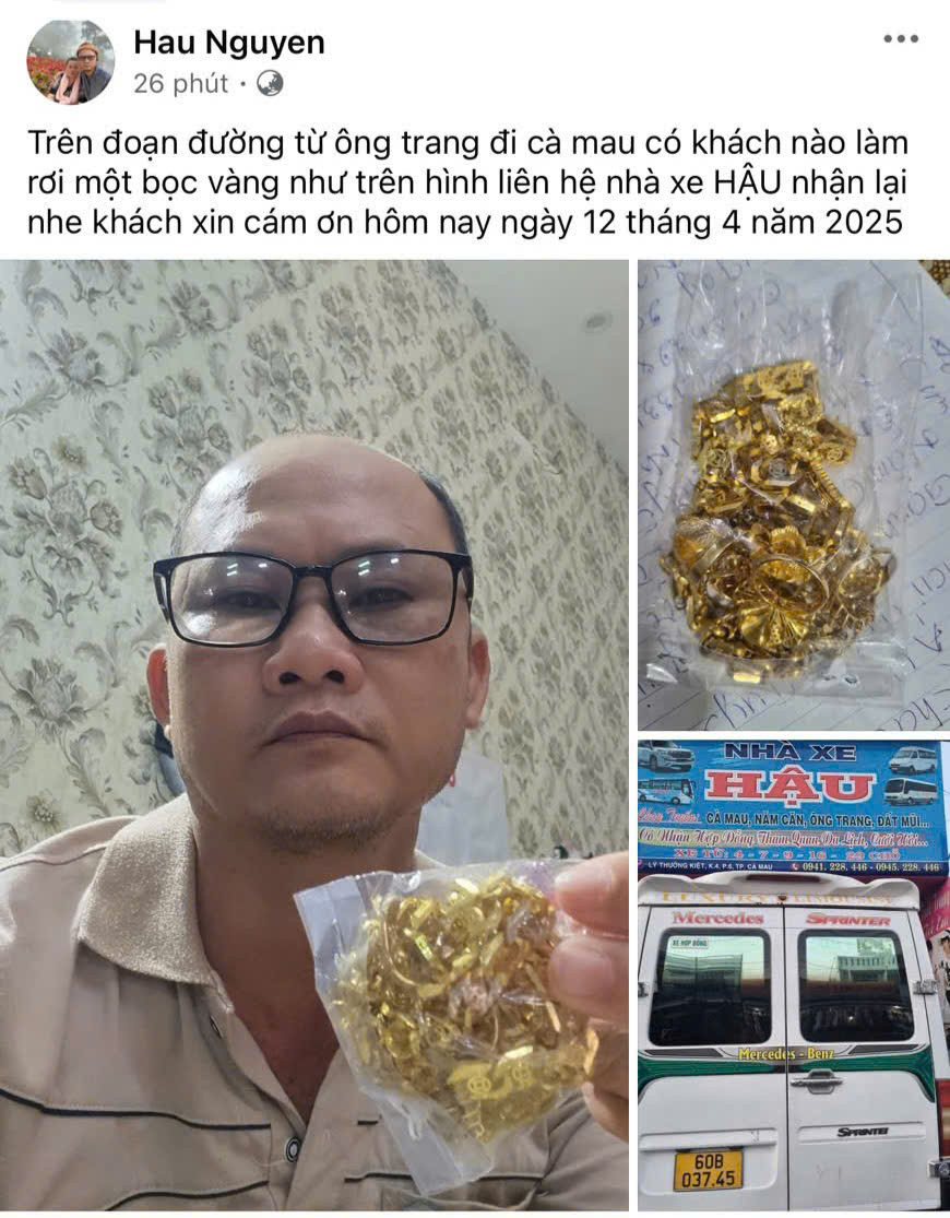 Người đánh rơi bịch vàng là nữ hành khách - Ảnh 1.