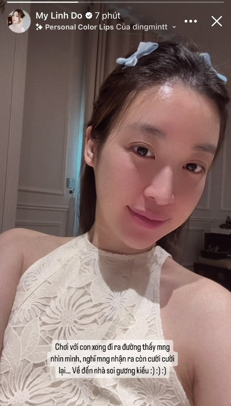 Đỗ Mỹ Linh lộ mặt mộc nhợt nhạt khi ra đường cùng ái