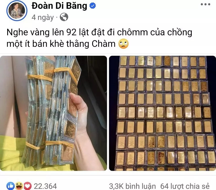 Khối tài sản khủng của Đoàn Di Băng từng mang 100 lượng vàng đi bán chốt lời