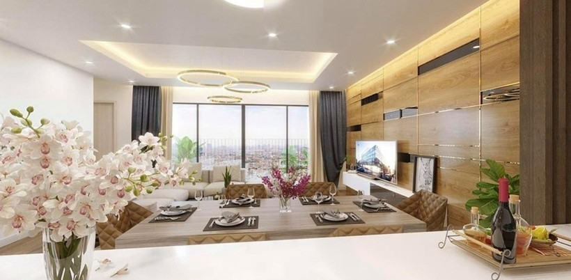 Được biết, căn hộ này nằm trên tầng 15, với diện tích 140m2, có thể nhìn xuống bể bơi ngoài trời và khung cảnh thành phố. Nhà dùng màu trắng và nâu làm tông màu chủ đạo, lắp đặt đồ nội thất sang trọng.